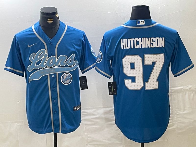Men Detroit Lions #97 Hutchinson Blue Joint Name 2024 Nike Limited NFL Jersey style 6->detroit lions->NFL Jersey